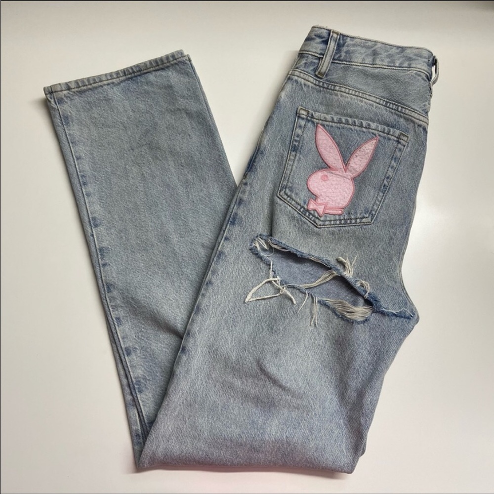 Playboy jeans with slit at butt